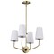 Nuvo Cordello 4-Light Chandelier Vintage Brass Etched White Opal Glass 60/7884 - alternate 5